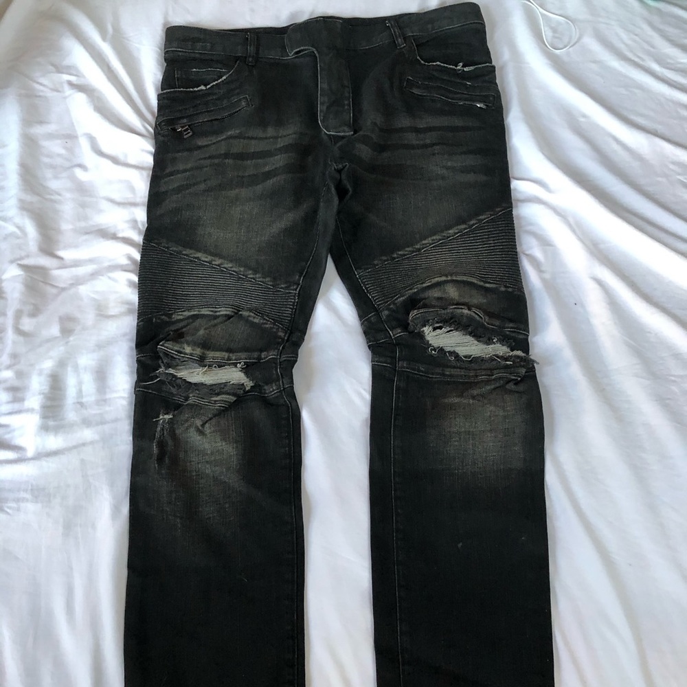Black Slim-Fit Balmain Jeans Size 34